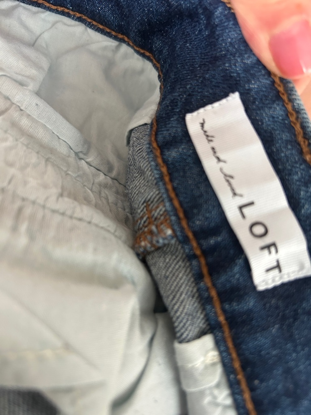 LOFT Palmer Blue Jean Shorts 6 28 double pocket - Picture 2 of 4